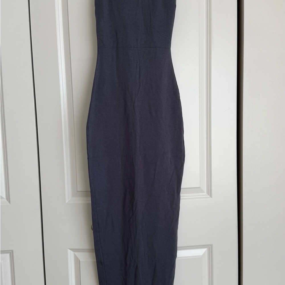 Elegant Navy Blue Strapless Dress